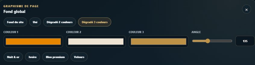 Personnalisation du fond de page